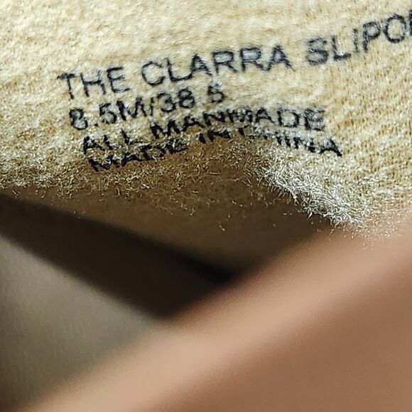 Katy Perry The Clarra Slip-on Mules Smooth Tan Gold Shoes Heels Women's Size 8.5 - Picture 6 of 7